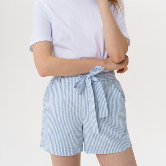 COPY - NWT b.young Light Blue Stripe Shorts - Picture 1 of 6